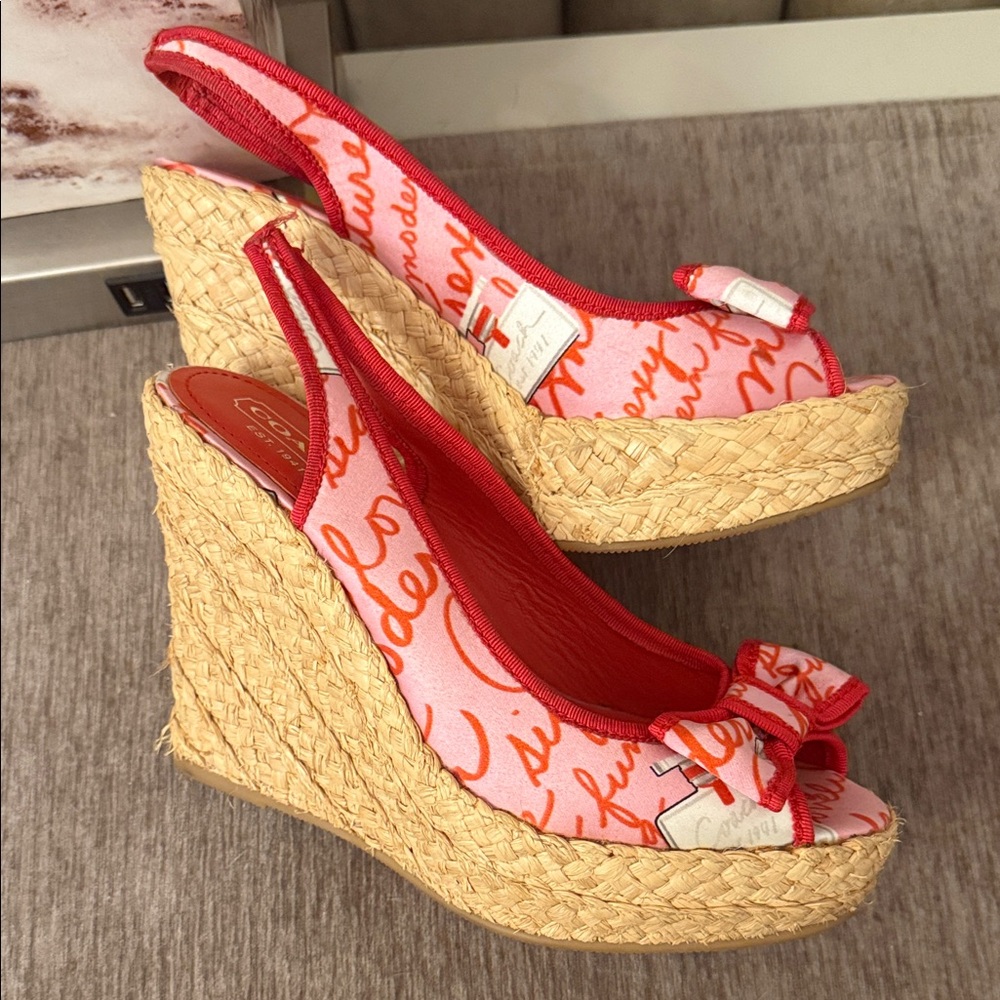 Coach Pink and Red Wedges